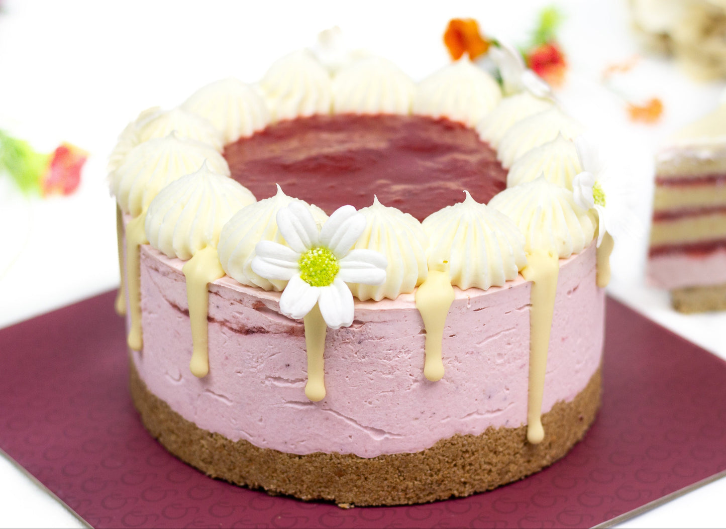 Strawberry Blossom Cheesecake - Dairy