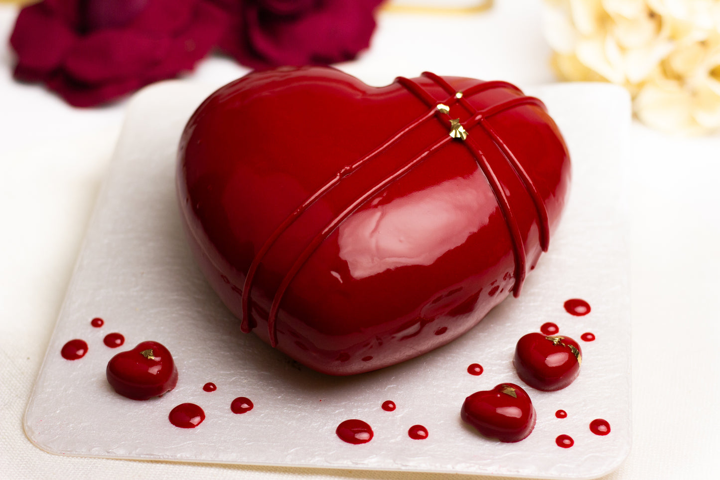 Super Shiny Plated Heart Dessert - Large