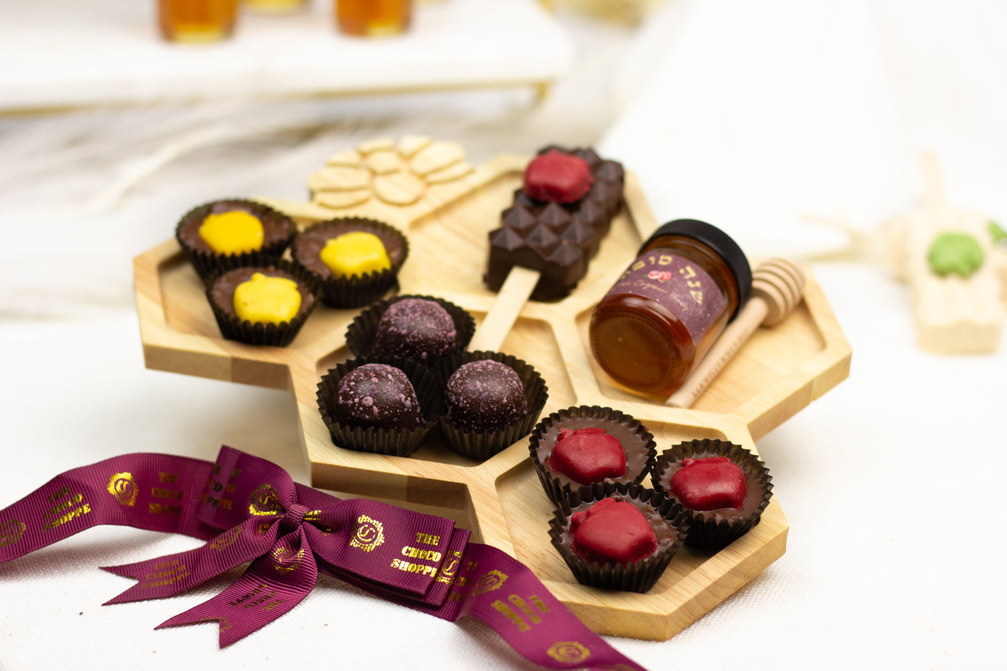 Honeycomb Wooden Truffle Platter