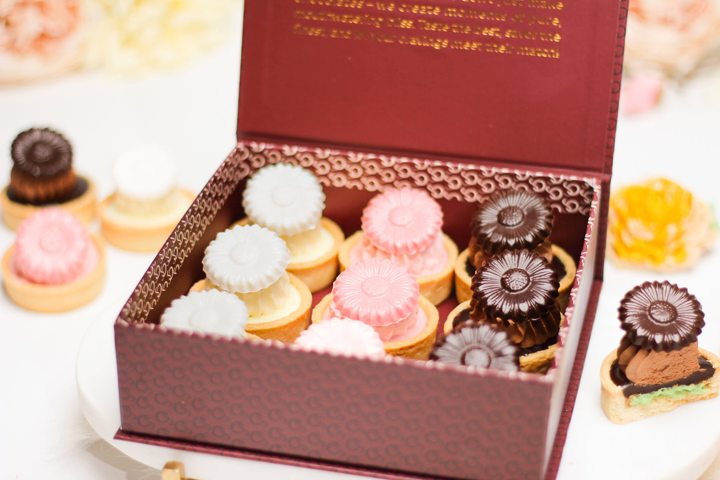 Milk Chocolate Floral Tart Collection - Dairy