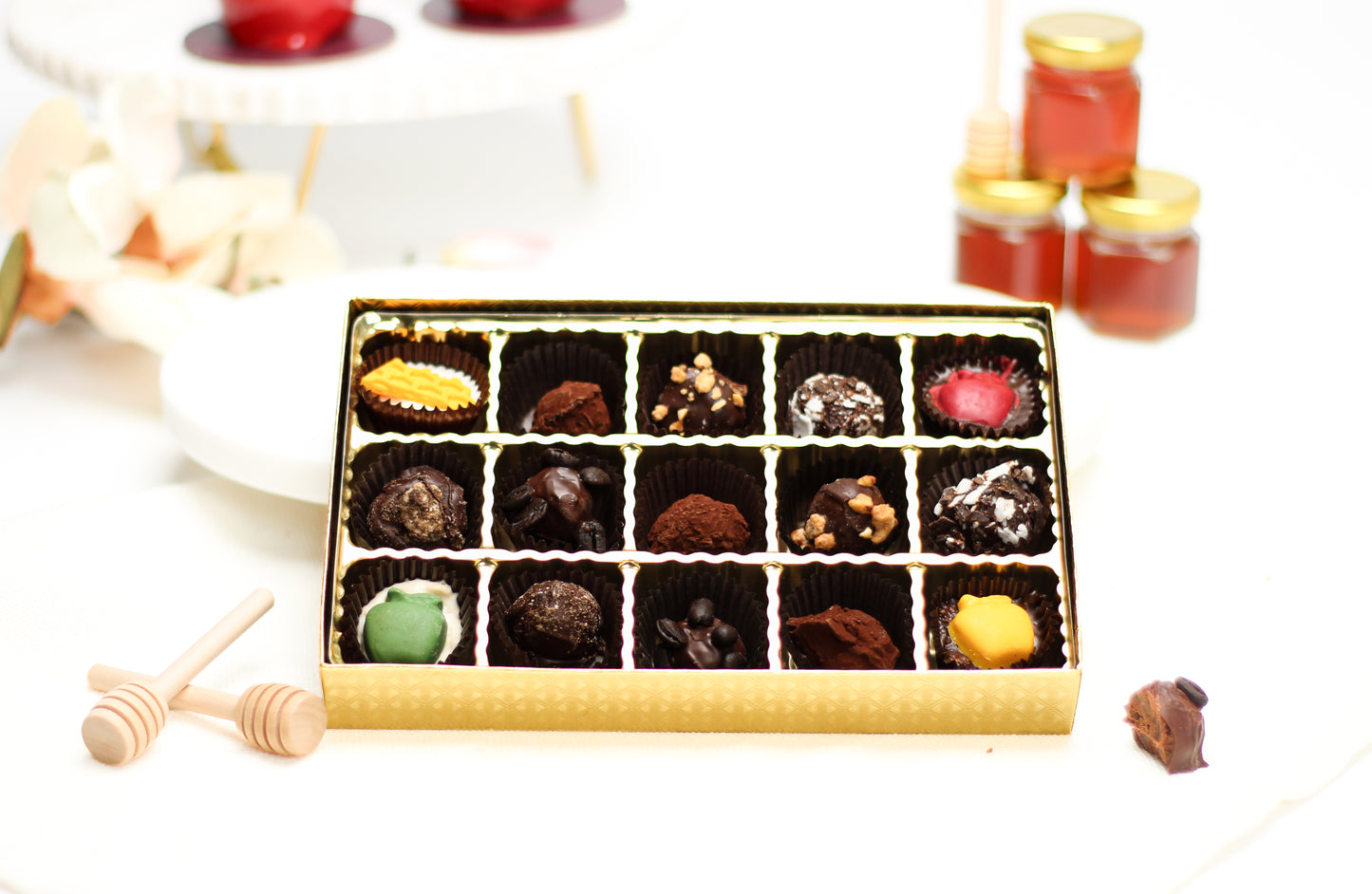 Rosh Hashana Hand Rolled Truffle Box - Parve