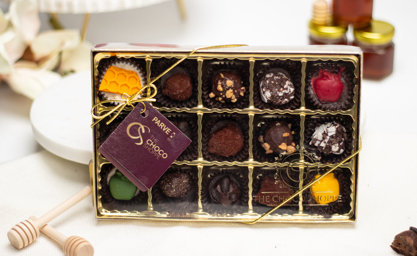 Rosh Hashana Hand Rolled Truffle Box - Parve